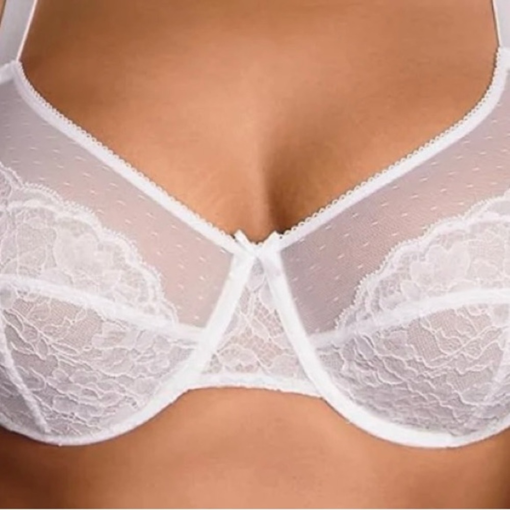 Hilaine Elegant White Lace Bra